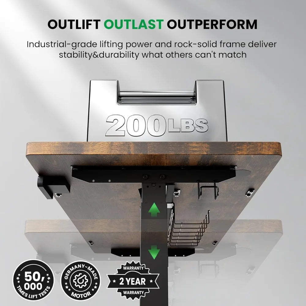 Electric Standing Desk Adjustable - 63 x 24 Inch Sit Stand up Desk with Cable Management - 3 Memory Preset Adjustable