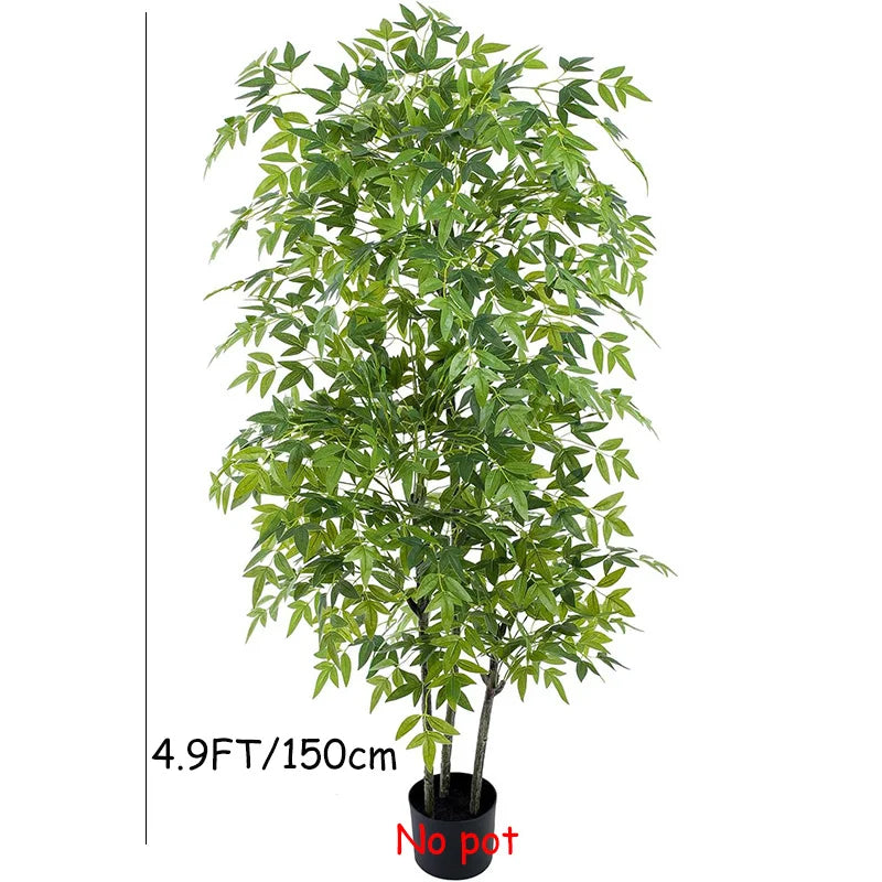 6ft Tall Artificial Nandina Tree Faux Bamboo Plant Real Touch Nandina Leafs Artificial Tree for Home Office Indoor