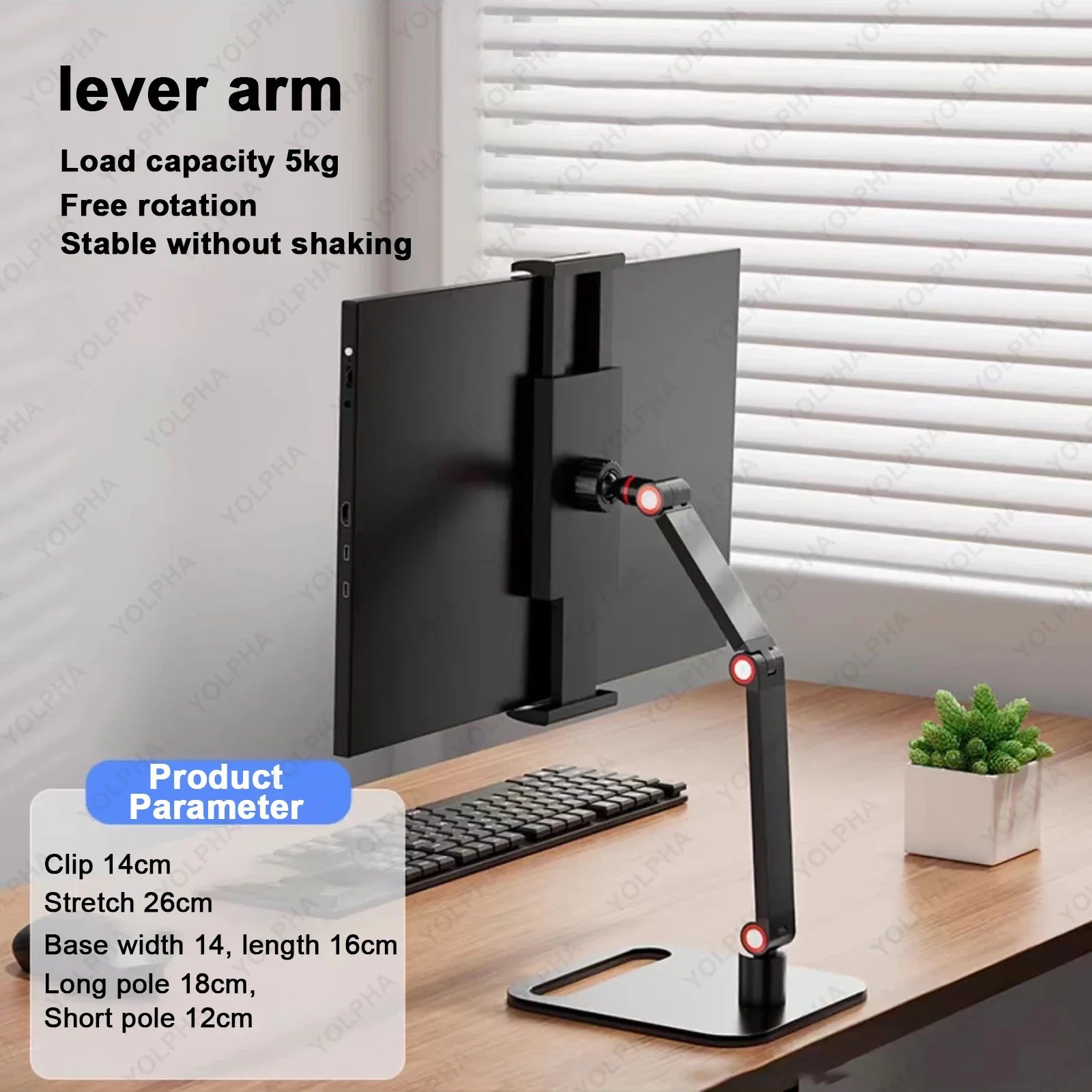 Tablet Stand Holder for ipad Height Adjustable Kindle Stand 360°Rotation Monitor Stand for Desk Tablets Smartphone