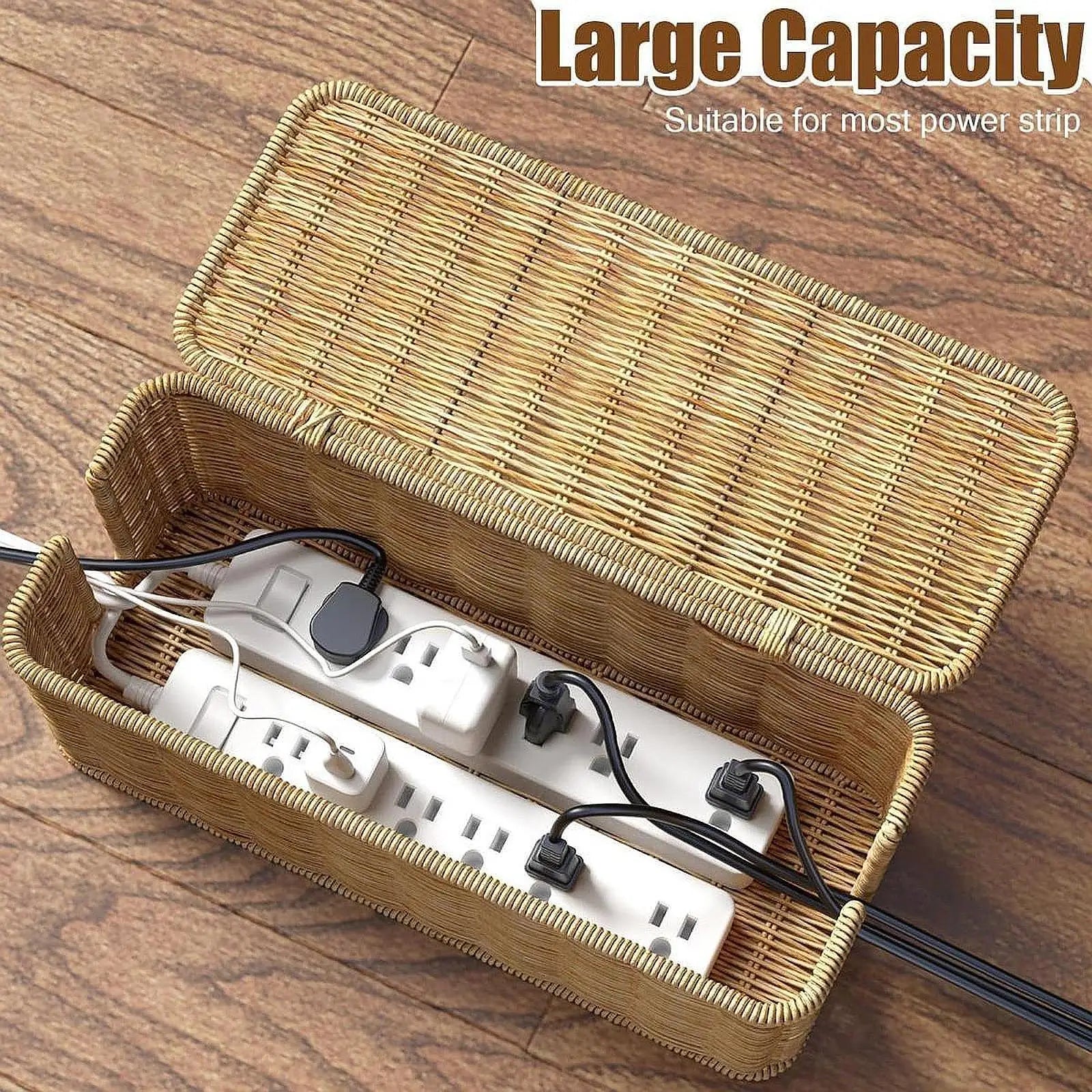 Cable Management Box Cable Organizer 2 Open Slots Dustproof Breathable Box