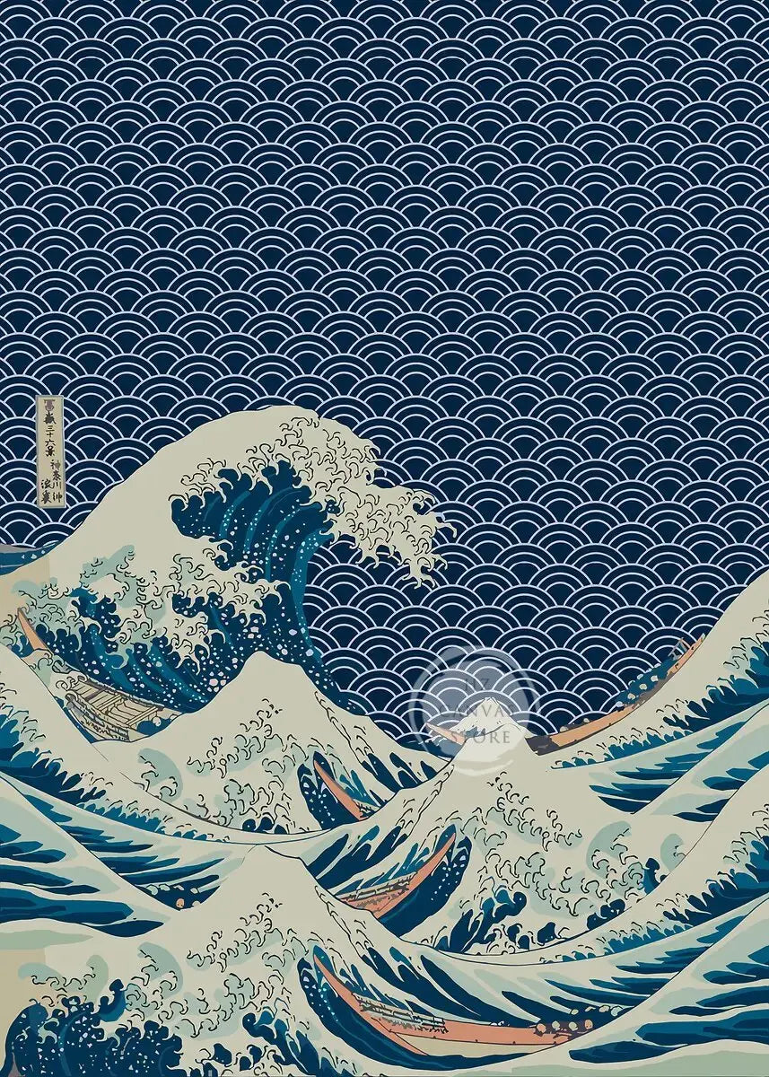 The Great Wave Off Kanagawa Poster Japanese Ukiyo-e Art Print Minimalist Vintage Wall Decor for Zen Office Home Decor