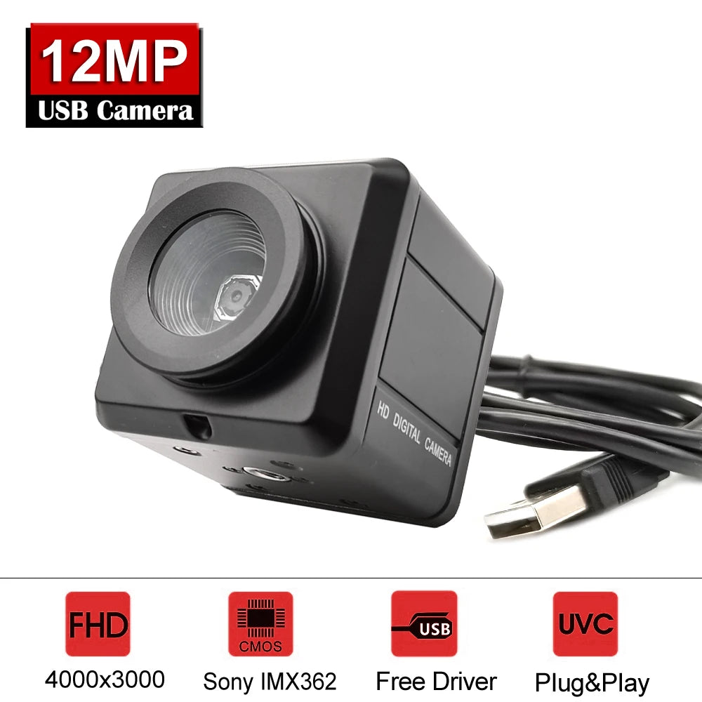 HD 12MP Autofocus Webcam IMX362 4000x3000 MJPG High Speed UVC USB PC Video Live Camera for Meeting Document Scanning