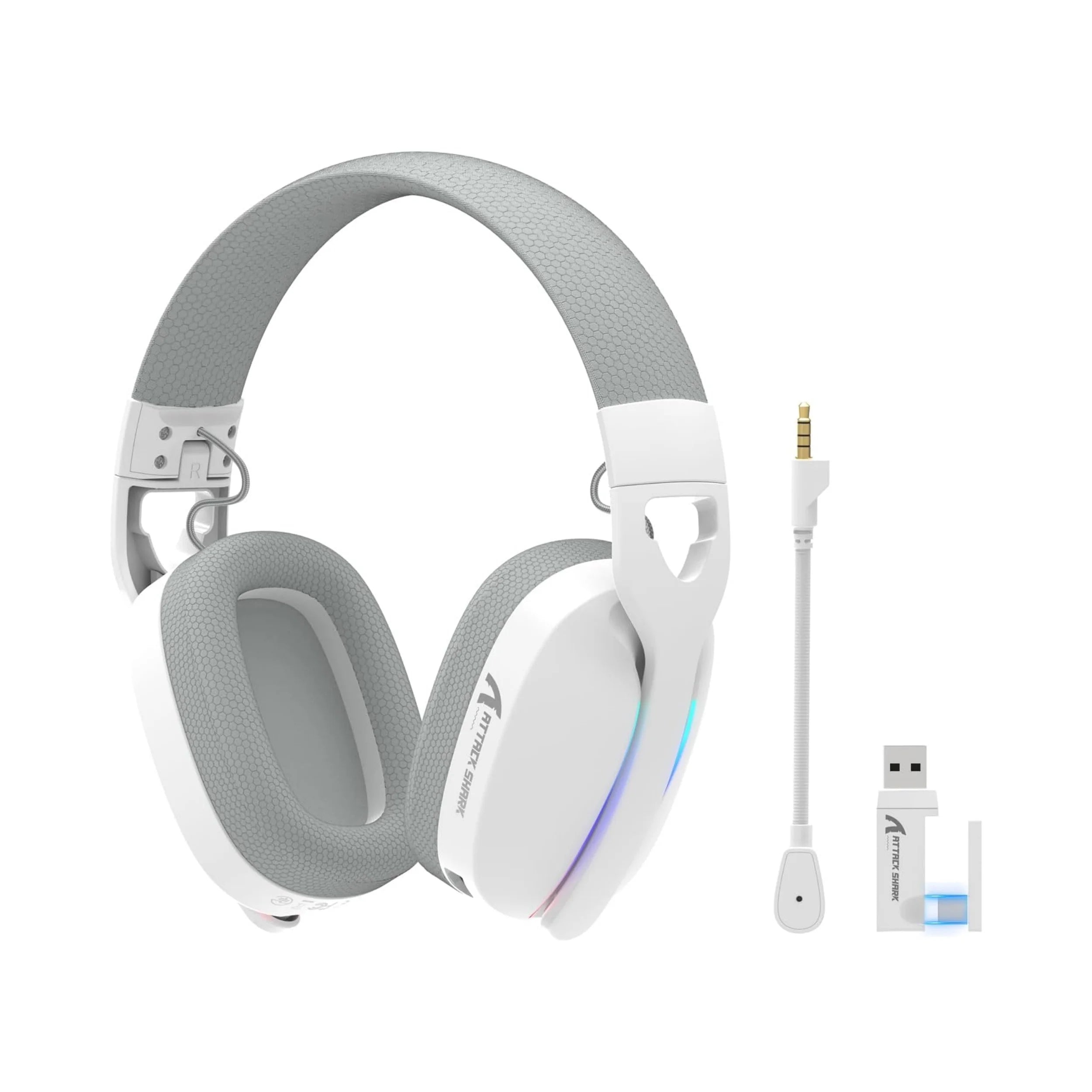 MAMBASNAKE x ATTACK SHARK L80 Wireless Gaming Headset 2.4Ghz USB Gaming Headphones with Bluetooth 5.2 50H Battery