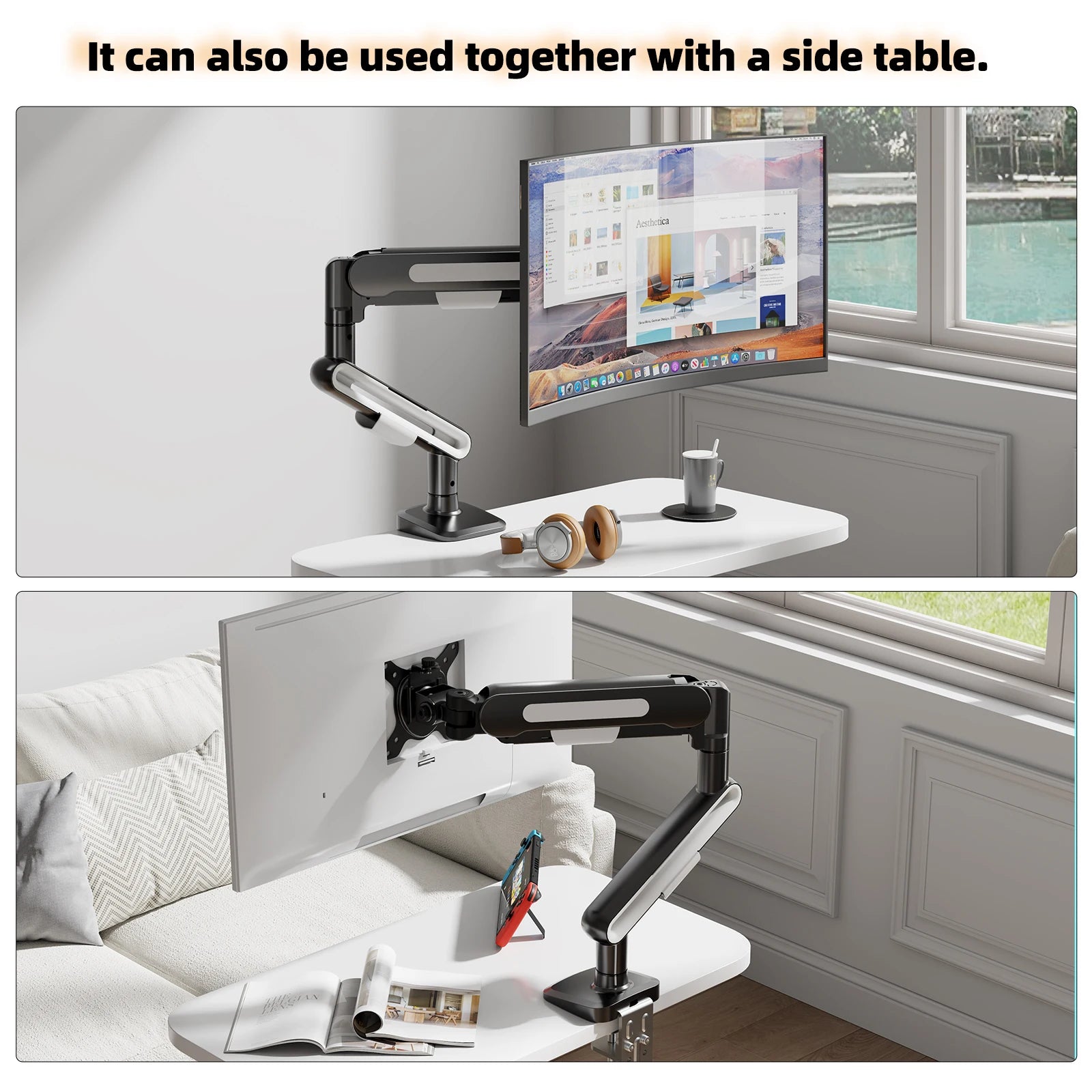 New Desktop Monitor Mount Bracket for 13 to 32 Inch LCD Screens Rotating Mechanical Arm Lift Base Desktop TV Screen