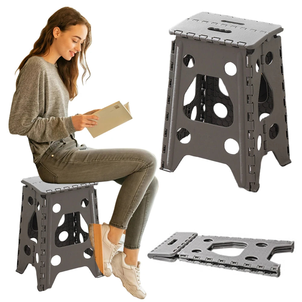 400 LBS Capacity Foldable Stool Plastic Non Slip Folding Stepping Stools Outdoor Camping Chair Seat Portable Thickened