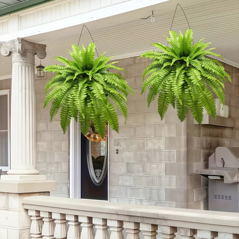 1PC Large Boston Fern Artificial Plants Realistic Faux Greenery for Home Office Garden Porch Wedding Anniversary