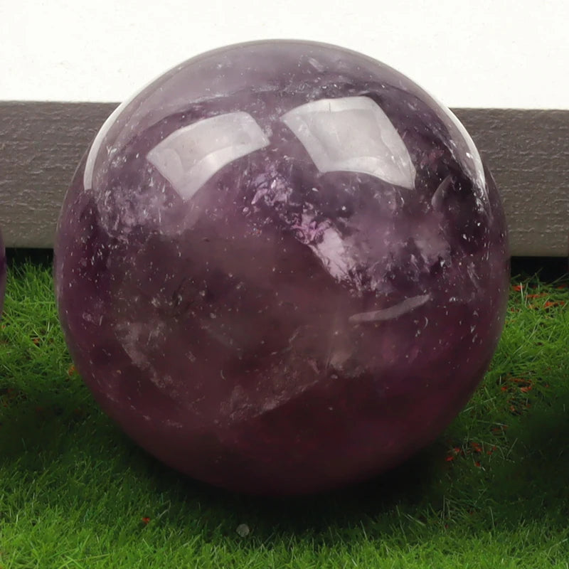 43mm Big Amethyst Massage Ball Natural Stone Cryatal Mineral Sphere Hand Foot Massage Tool Product Skin Care health