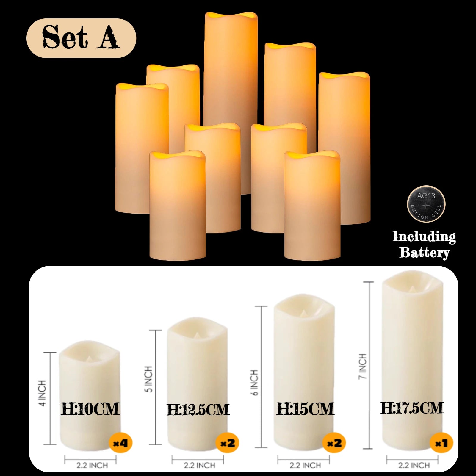 9-180pcs LED Candles with Flickering Flameless Candles Battery Operated Pillar Candles Wedding Decoration Candlelight