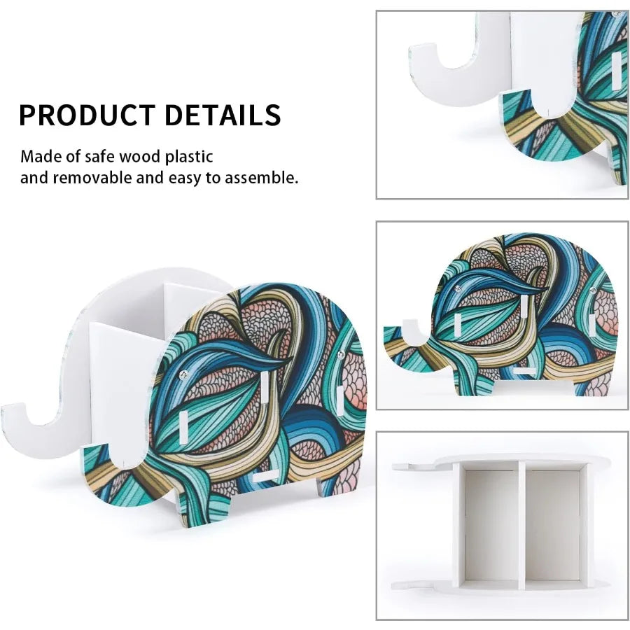 Pen Peil Holder for Desk Cute Elephant Gifts Desk Organizer Marker Makeup Brush Holde Workspace Organize Office Decor