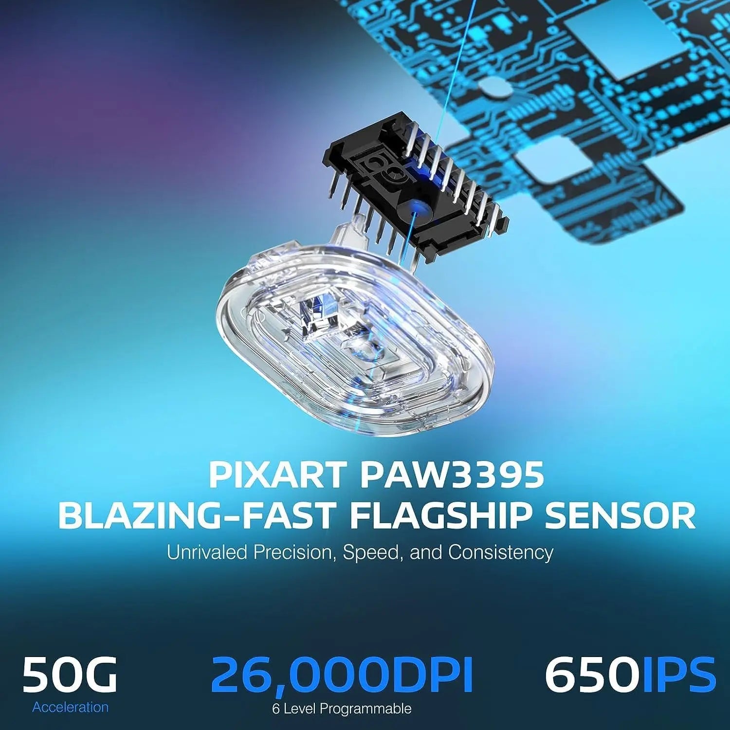 ATTACK SHARK X3 Lightweight Wireless Gaming Mouse 49g Tri-Mode,PAW3395 26K DPI Sensor 200h Battery Life,5 Programmable