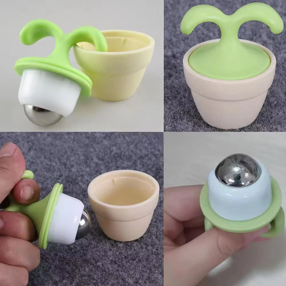 Small Potted Eye Massager Silicone Bean Sprout Magic Massager Silent Roller Ball Sustainable Dormitory Ice Compress