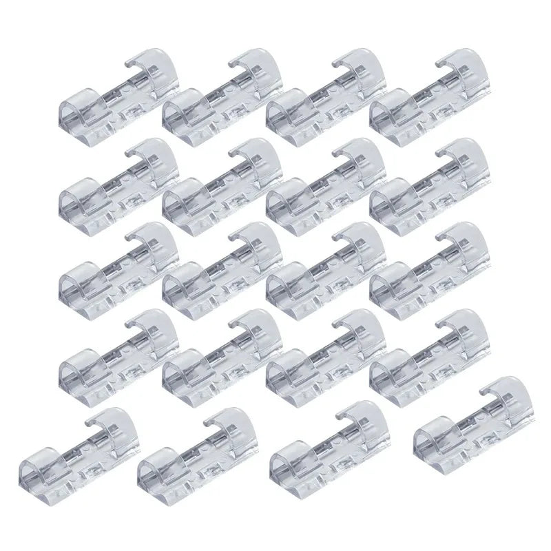 20/40PCS Cable Organizer Clips Cable Management Wire Manager Cord Holder USB Charging Data Line Bobbin Winder Wall