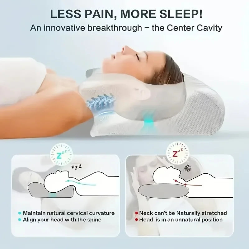 Memory Foam Cervical Pillow for Neck Shoulder Relief Ideal for Side Stomach Back Sleepers Light Gray Perfect Christmas