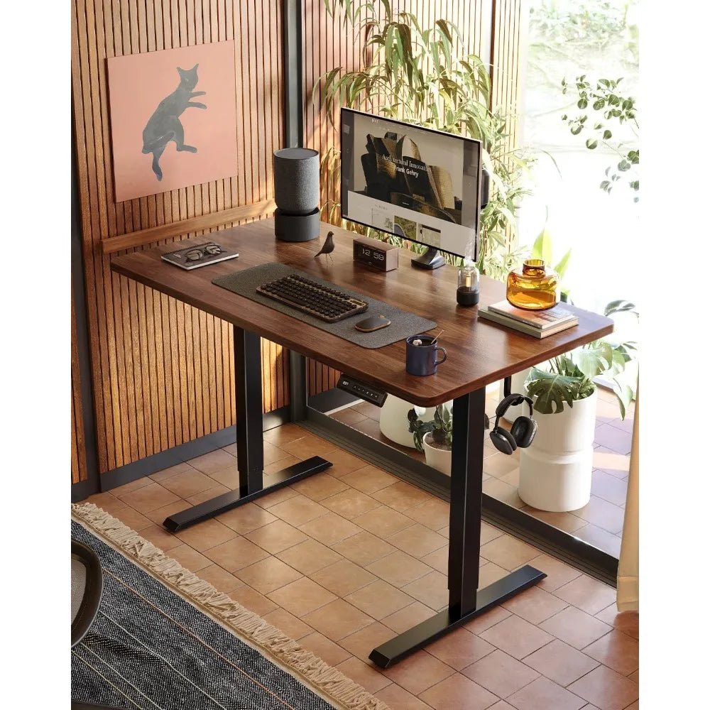 Standing Desk Adjustable Height Stand up Home Office Desk,Electric Standing Computer Desk with Memory Presets Fixable