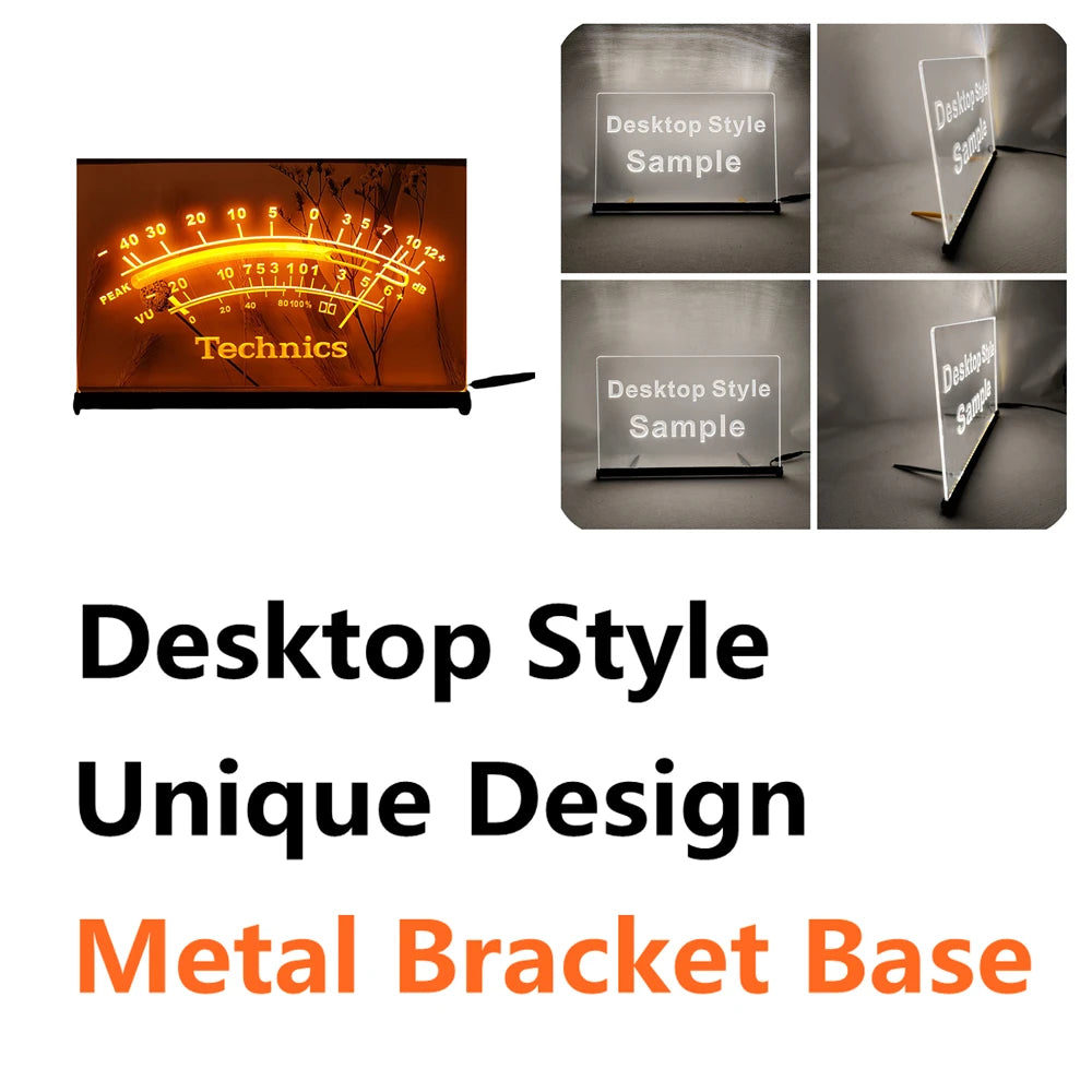 Technics Peak VU dB LED Neon Sign-3D Carving Wall Art for Home,Room,Bedroom,Office,Farmhouse Decor - Orange-Z