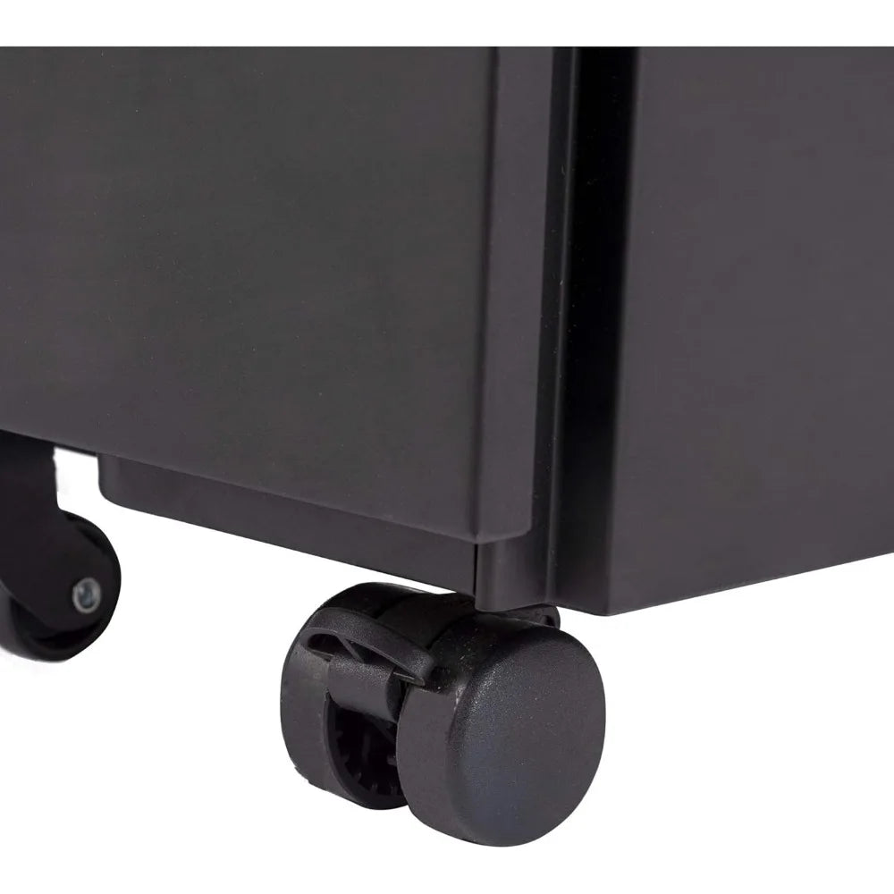Stand Up Desk Store 3 Drawer Under Desk Lockable Rolling File Cabinet with Stable 5 Wheel Design (Black Wide) - United