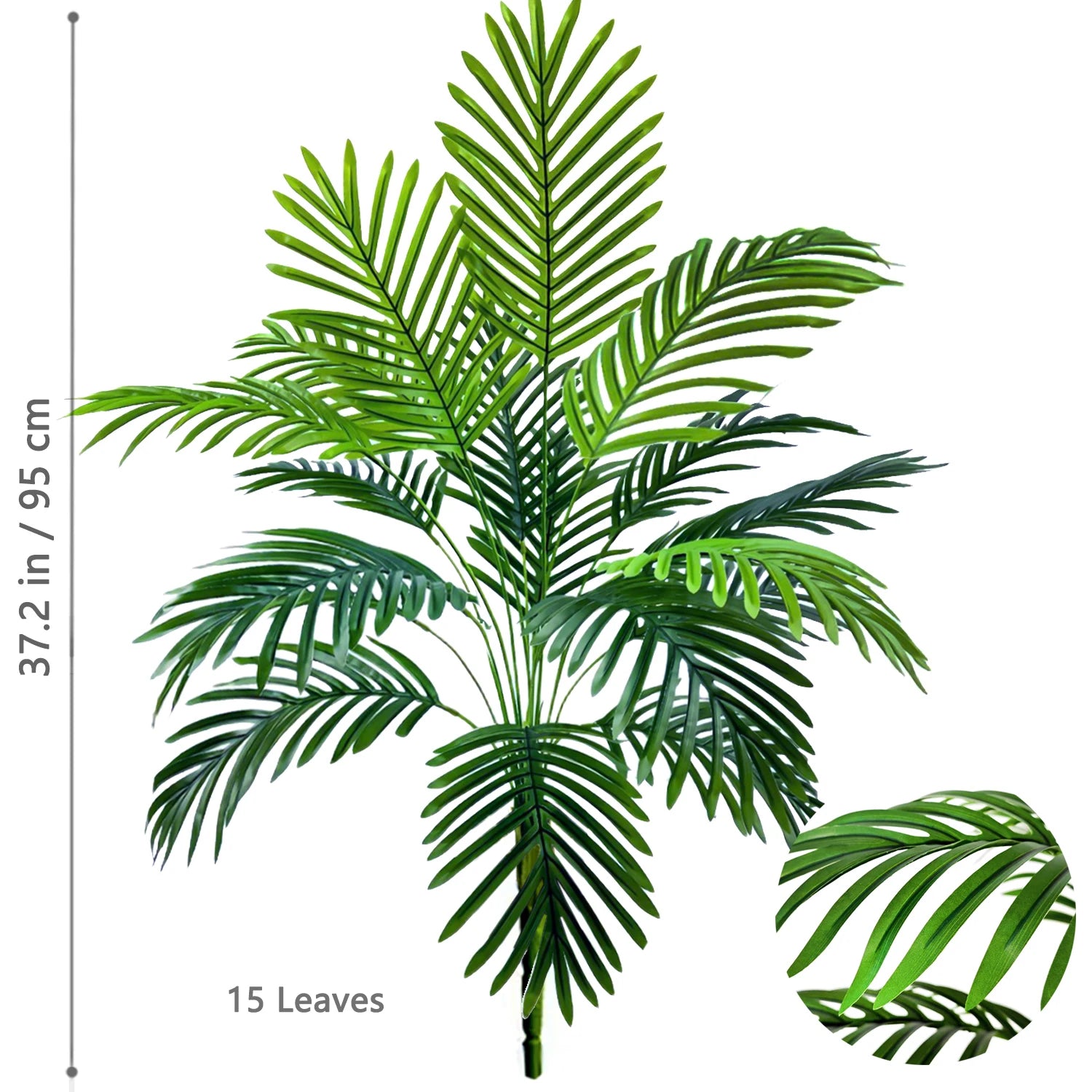 68-125cm/49.2in Artificial Areca Palm Plant Fake Tropical Leaves Fake Yellow Palm Indoor Home Office Decor