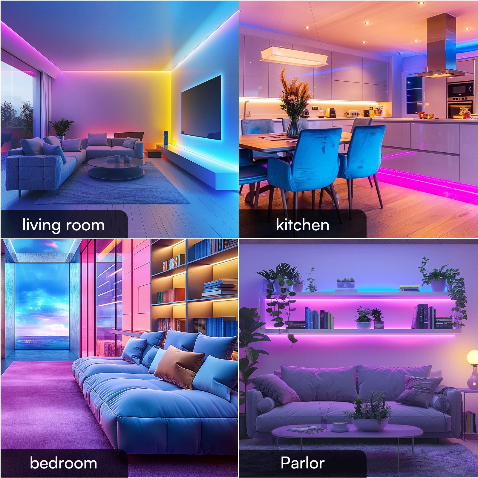 200ft Smart Led Light Strip App Control (Rgb Color Changing Music Rhythm Timing Switch) Comes with Remote Control