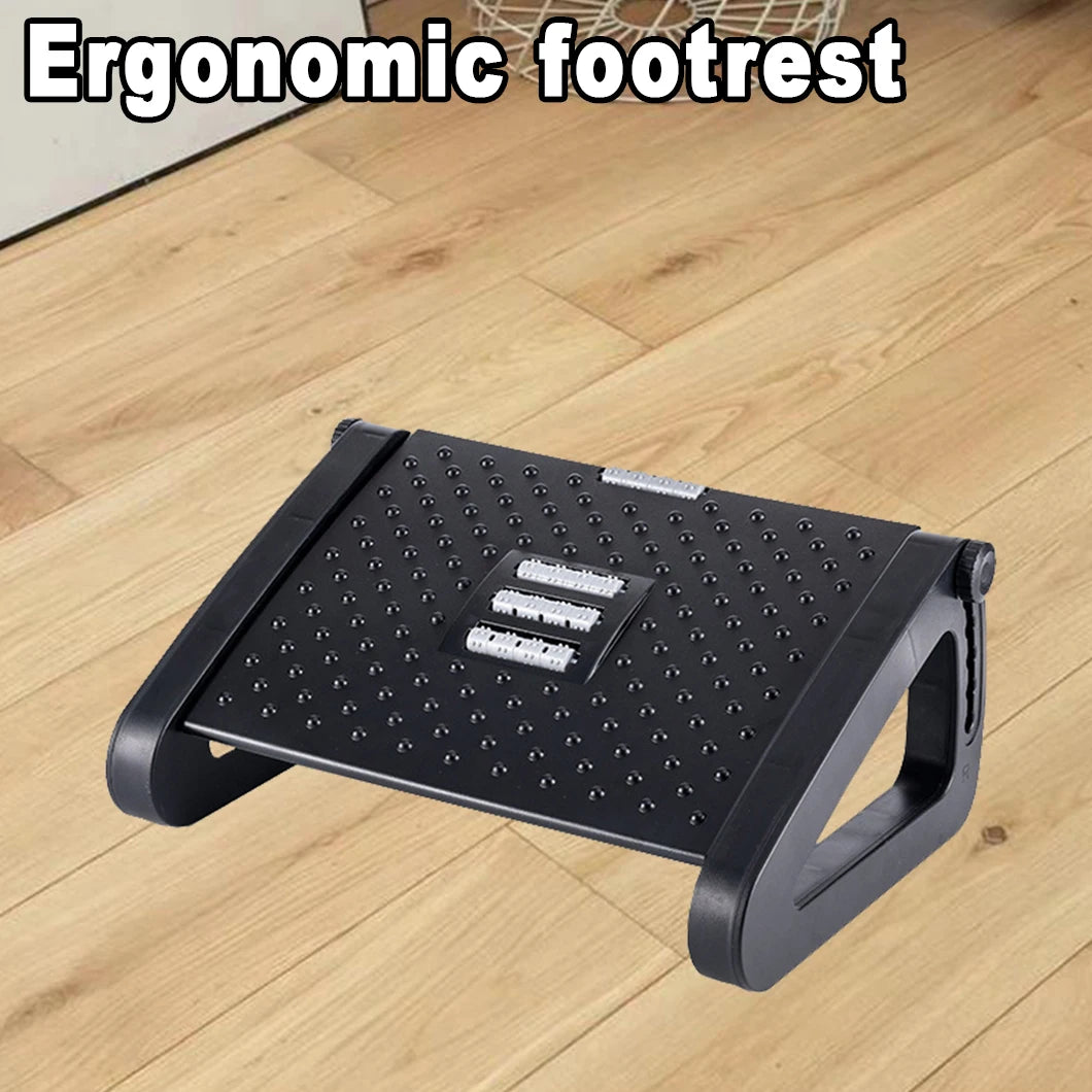 1pc Foot Rest Adjustable Foot Rest for Under Desk at Work Ergonomic Foots Stool for Under Office Desks - Black