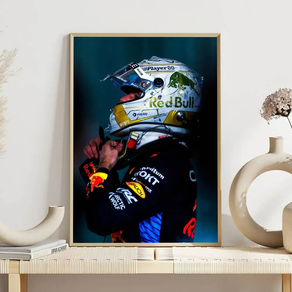 F1 Racer M-Max V-Verstappen Poster Self Adhesive Painting Living Room Office Decoration Bedroom Home Wall Sticker