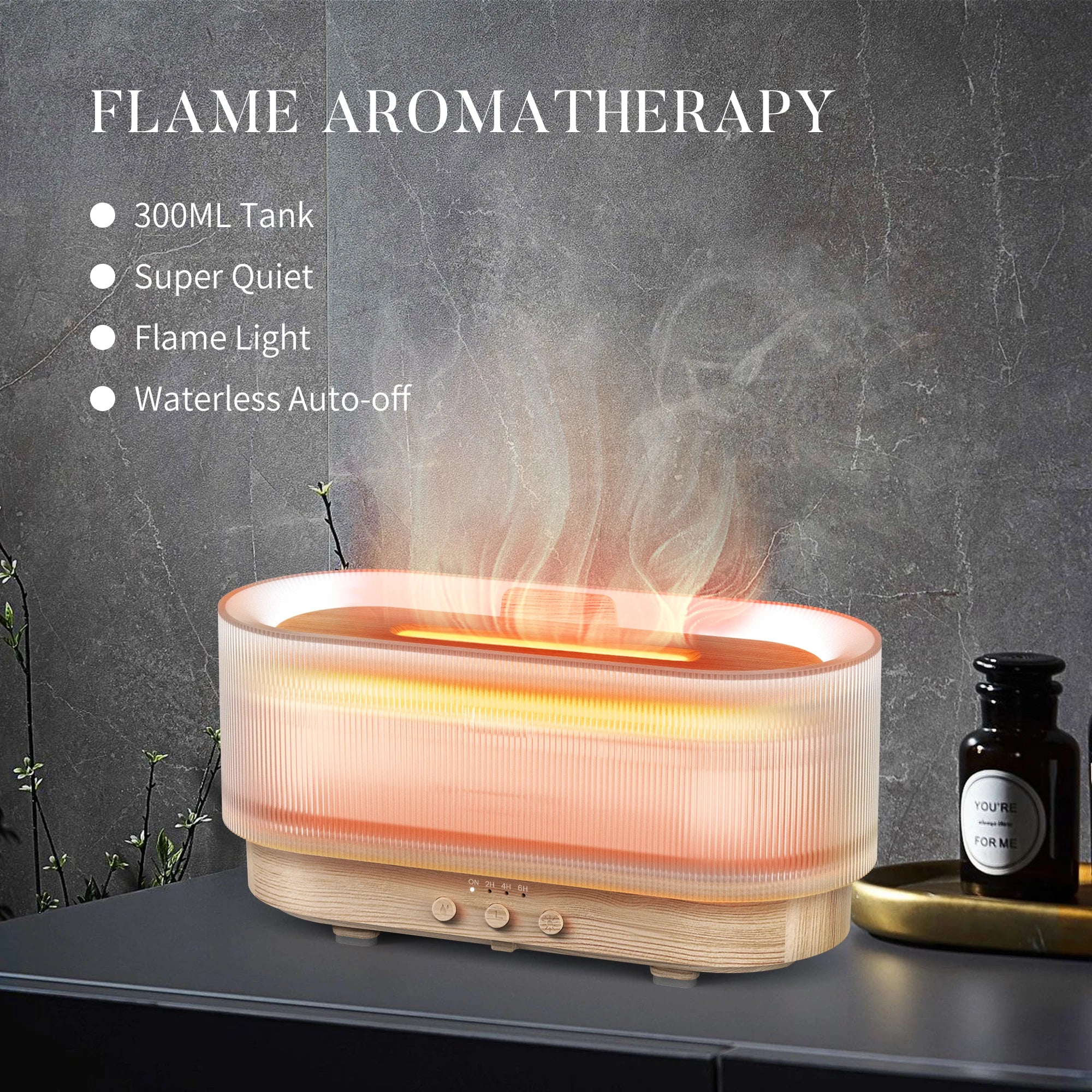 SEJOY Air Humidifier Small Size Ultrasonic Cool Mist Maker Fogger Aroma Diffuser Led Essential Oil Flame Lamp Home