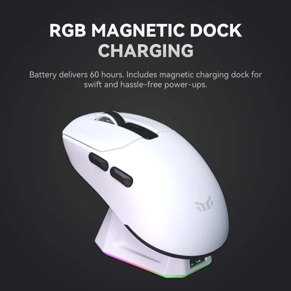yeah magic V1 PAW3311 12000DPI 59g Wireless Gaming Mouse Right Handed Ergonomic Mouse with RGB Magnetic Screen Charging