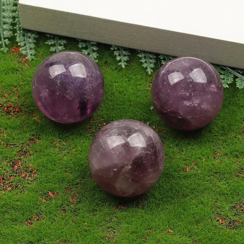 43mm Big Amethyst Massage Ball Natural Stone Cryatal Mineral Sphere Hand Foot Massage Tool Product Skin Care health