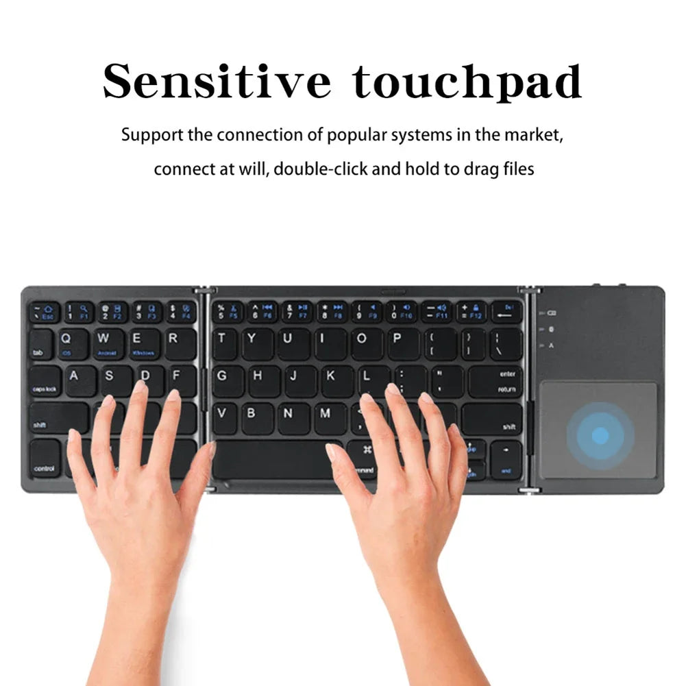 Foldable Tablet Keyboard With Touchpad Wireless Keyboard Lightweight Bluetooth-compatible for Universal Tablet Phone