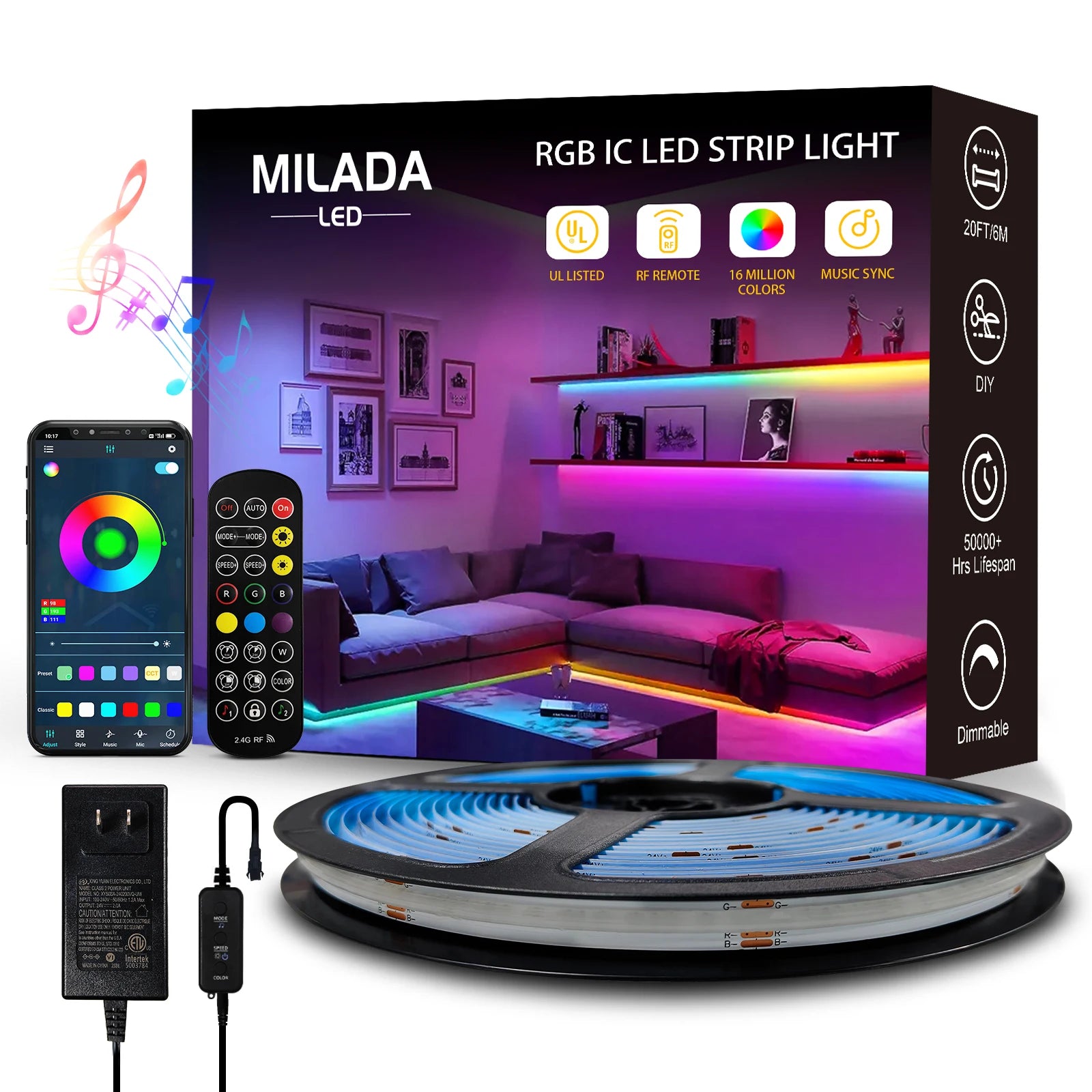 led-strip-lights-cob-rgbic-24v-6m-12m-rgb-led-lights-for-bedroom-with-rf-remote-smart-bluetooth-app-music-sync-strip-lights