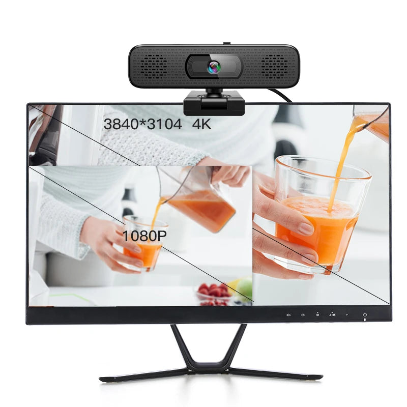 4K Ultra HD 8MP Webcam Sony Sensor Computer Laptop 1080 Web Cameras Built-in Mic & Speaker for Online Classe Meeting