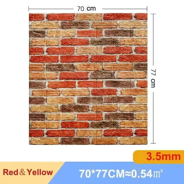 5/10pcs Foam 3D Wall Decor Sticker Waterproof Self-adhesive Brick Wallpaper DIY Living Room Wall Sticker Background