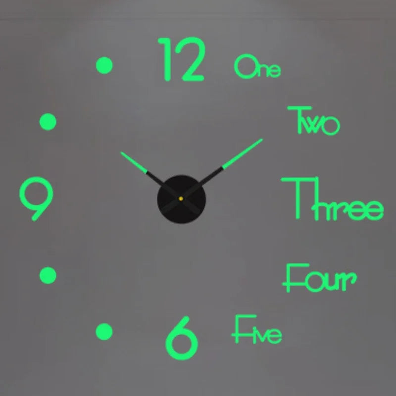 NEW Modern Design Large Wall Clock 3D DIY Quartz Clocks Fashion Watches Acrylic Mirror Stickers Living Room Home Decor
