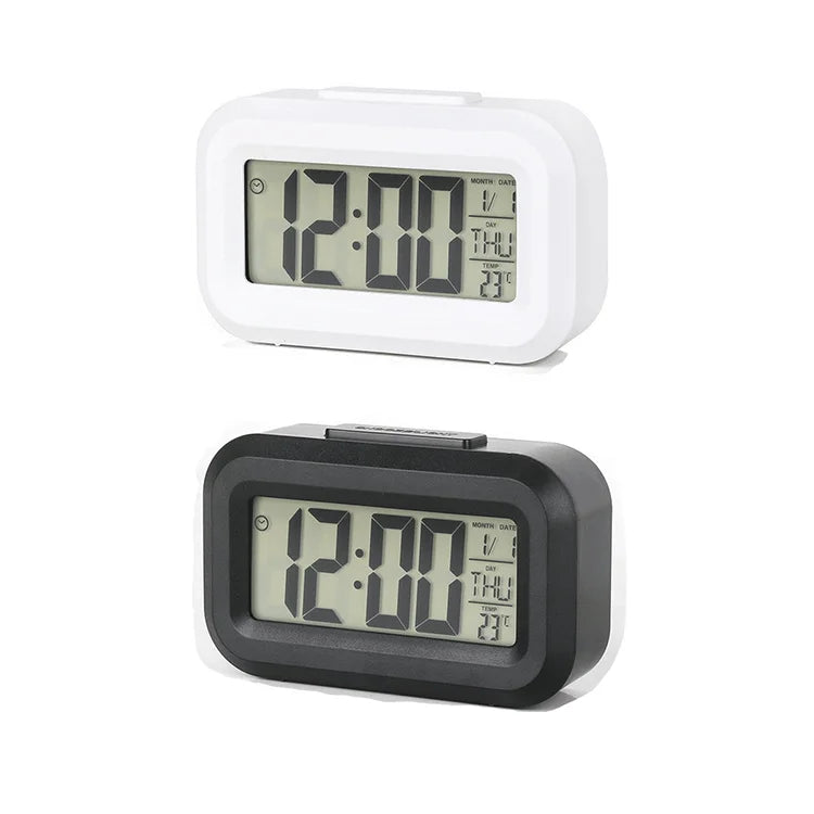 Mini Digital Alarm Clock LED Backlight Desktop Electronic Moment Calendar Snooze Multifunction Table Clock with Data