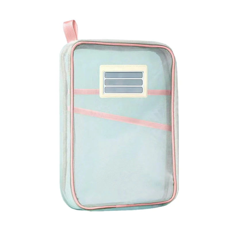 4/2/1PC A4 Stationery Storage Bag Double-layer Mesh Zipper Bag Large Capacity Organizer Folders School Office Supplie