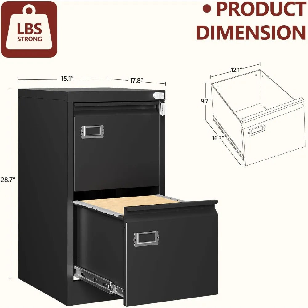 File Cabinet with Lock,Vertical Filing Cabinet for Home Office,Metal File Cabinets with Lock,Storage Files for A4/