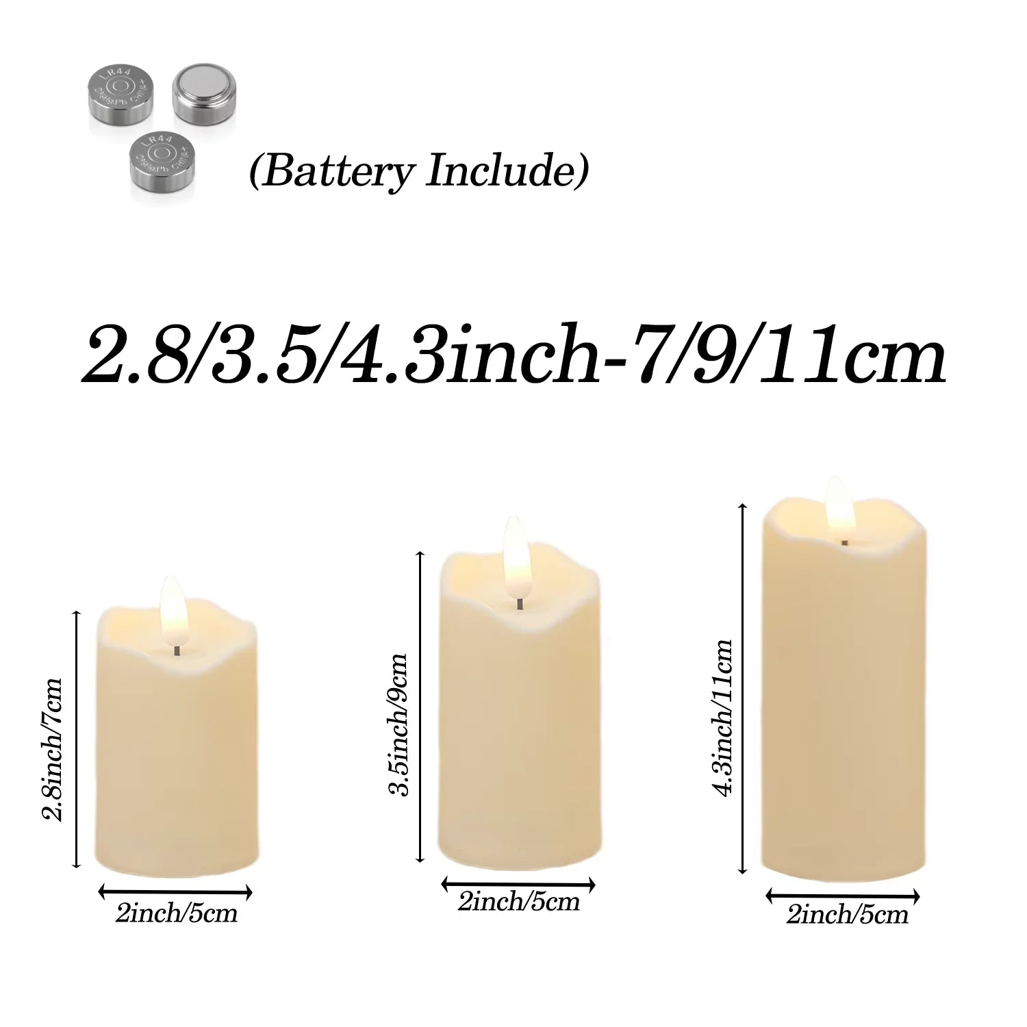 Flameless Candles with Battery LED Candle Decorative Pillar Candles Fake Plastic Candles Battery Operated Home Wedding