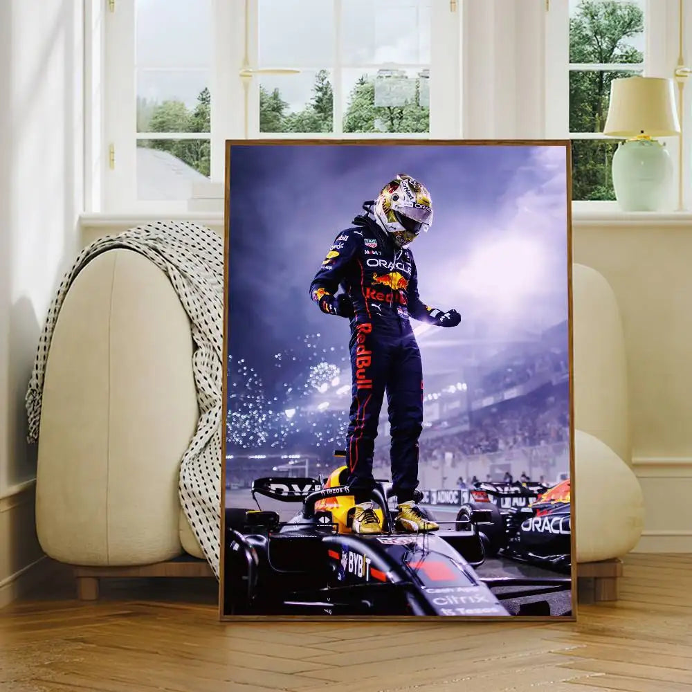 F1 Racer M-Max V-Verstappen Poster Self Adhesive Painting Living Room Office Decoration Bedroom Home Wall Sticker Prints