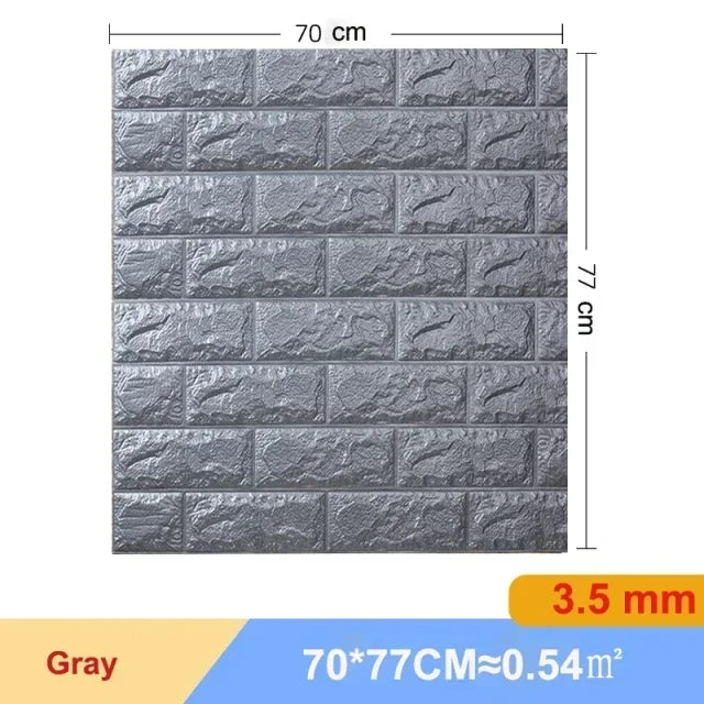 5/10pcs Foam 3D Wall Decor Sticker Waterproof Self-adhesive Brick Wallpaper DIY Living Room Wall Sticker Background