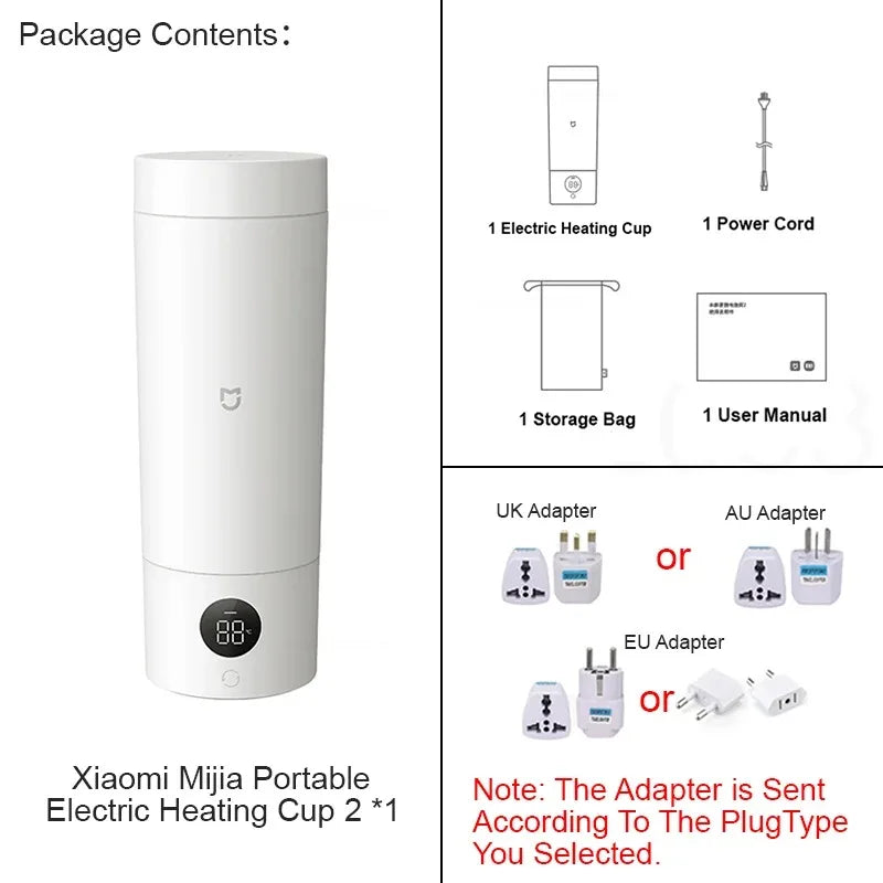 NEW XIAOMI Mijia Portable Electric Kettle 2 Thermos Cup Fast Water Boiler 350ml Smart Temperature Insulated Kettle