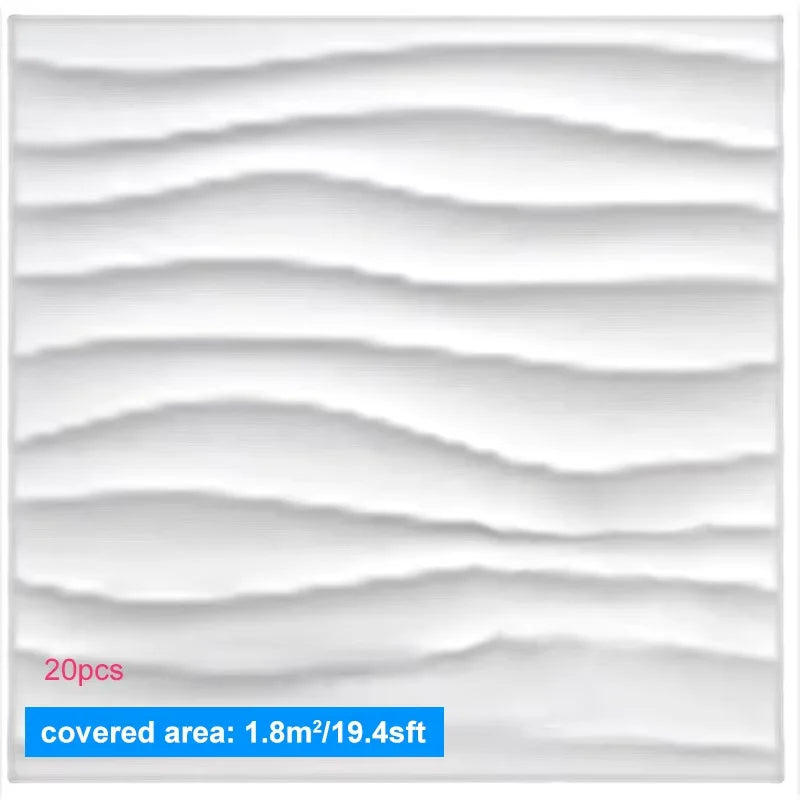 20PCS 3D Wall Panels 30x30cm Indoor Wall Decoration for Living Room Bedroom Hotel Office Mural Tile-Panel-Mold 3D Wall