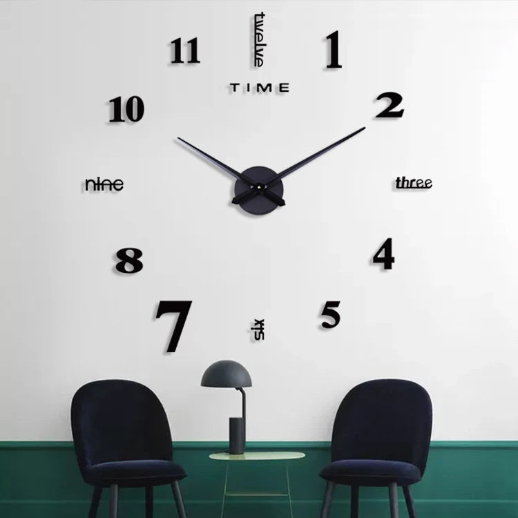 NEW Modern Design Large Wall Clock 3D DIY Quartz Clocks Fashion Watches Acrylic Mirror Stickers Living Room Home Decor