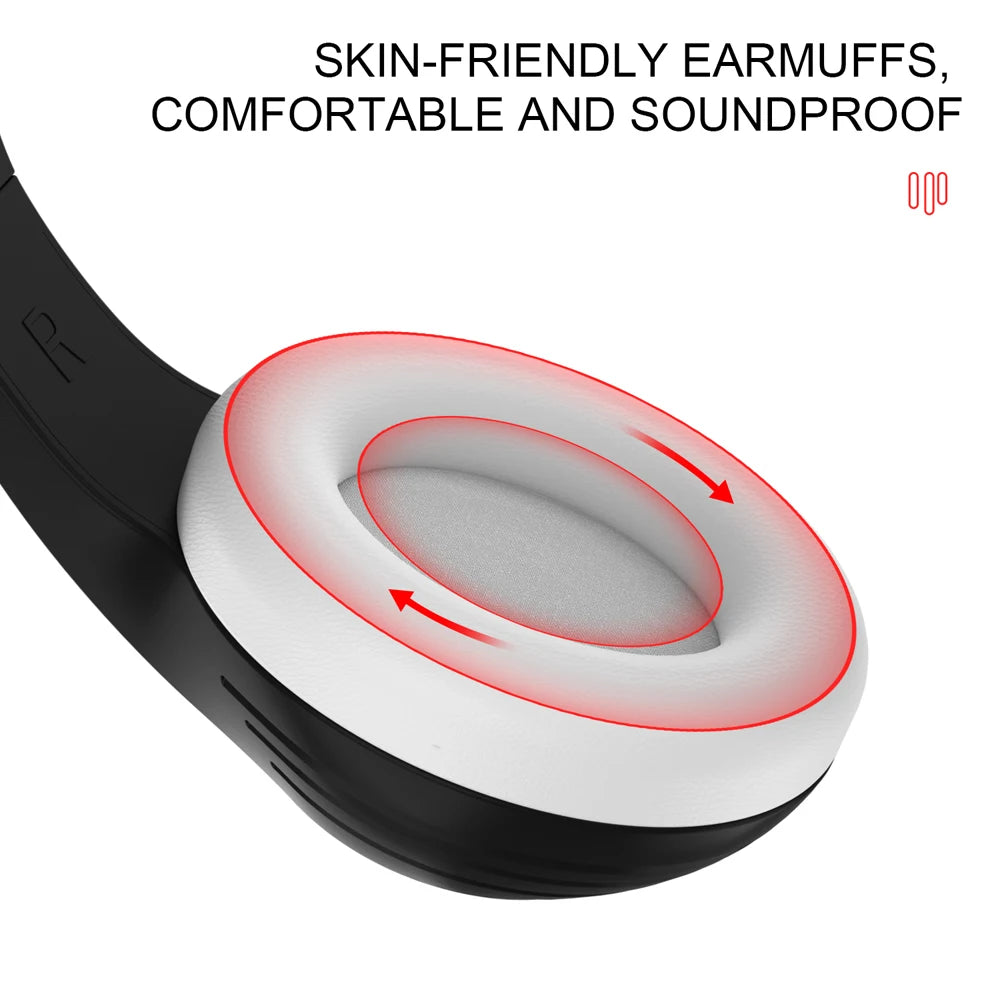 3.5mm Wired Over-Ear Headphones with Mic Noise Cancelling Stereo Bass Soft Earmuffs for Gaming