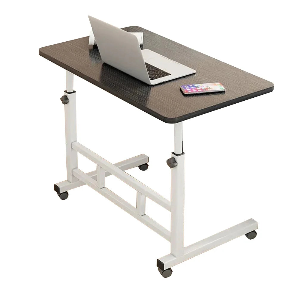 Mobile Computer Desk For Small Space Adjustable Height Rolling Work Desk Portable Standing Writing Desk With Wheels