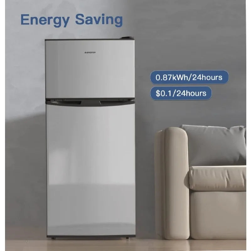 BANGSON 4.0 Cu.Ft Small Refrigerator with Freezer Small Fridge with Top Freezer for Apartment Bedroom Dorm and Office