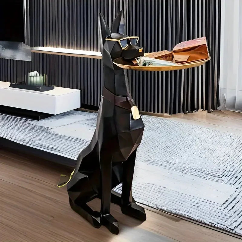 resin-doberman-dog-statue-luxury-interior-side-table-puppy-sculpture-charming-doberman-pinscher-figurine-tray-home-decoration