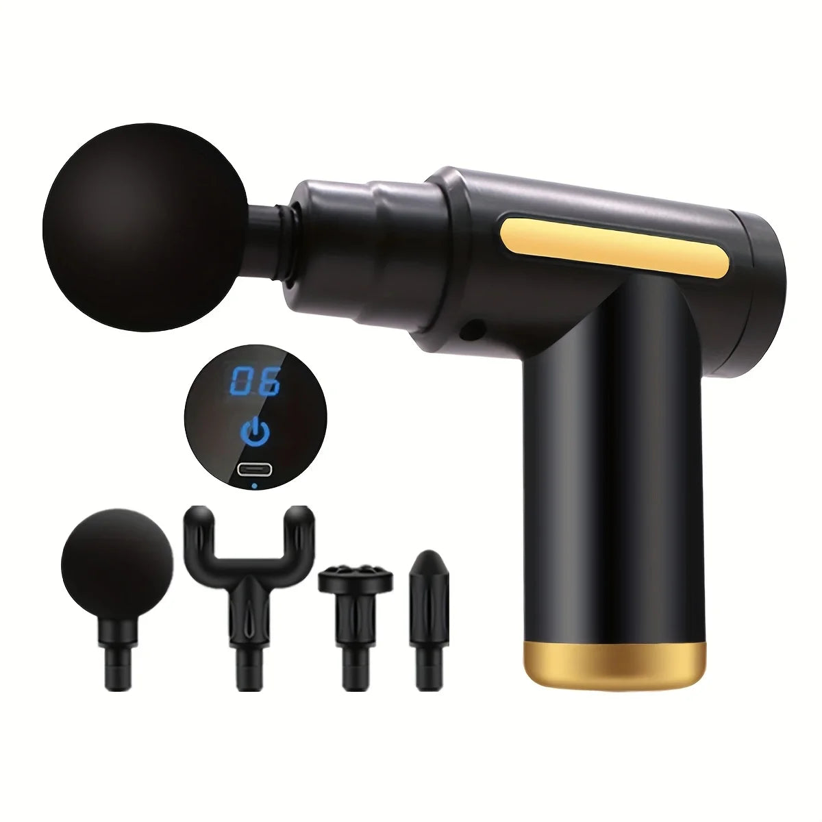 Portable digital fascia gun convenient electric massager LED display screen with six adjustable levels,silent