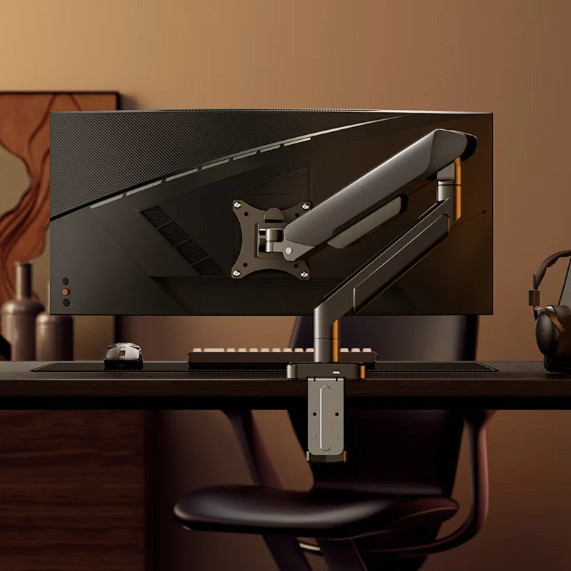 Single Monitor Mount Bracket for 14″–32″ Screens Height Adjustable Monitor Arm with C-Clamp Home Office Monitor Stand