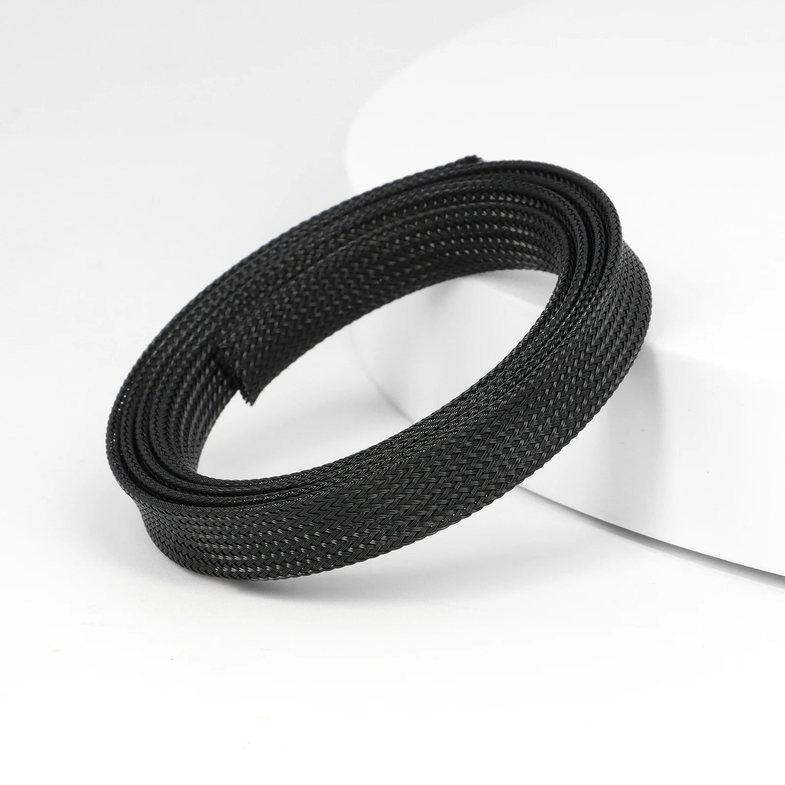 5m/lot Pure Colour Insulated Braid Sleeving Tight PET Wire Expandable Cable Sleeve Flame-retardant Nylon Braided Mesh