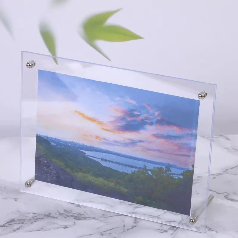 Transparent acrylic frame box inner frame picture display rack living room and office transparent acrylic frame home