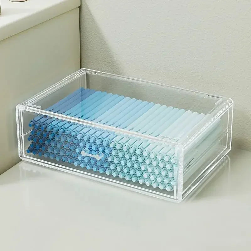 High Capacity Acrylic Marker Pen Holder Colored Pencil Storage Box Transparent Organizer for Kid Case Painting School